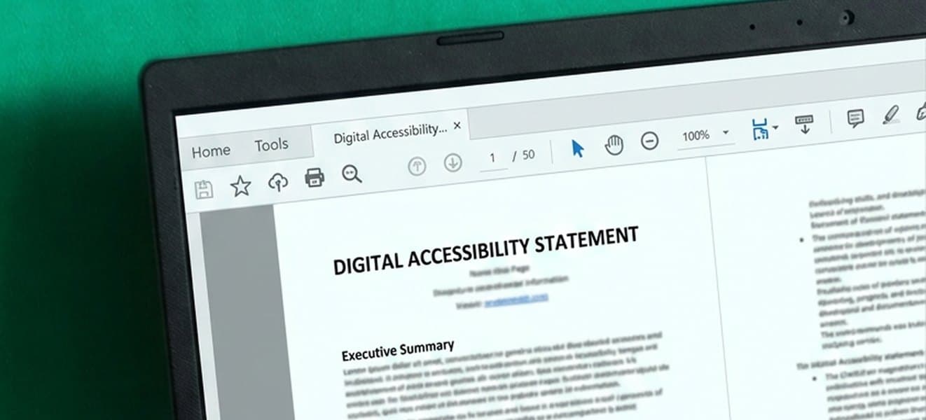 Digital Accessibility Statement document open on a laptop